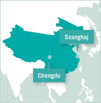 Volunteer Locations in China, Asia Map of volunteer placement with Projects Abroad is Chengdu and Shanghai, China