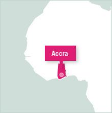 Volunteer Projects Available in Accra, Ghana Map of volunteer programs available in Ghana, Western Africa