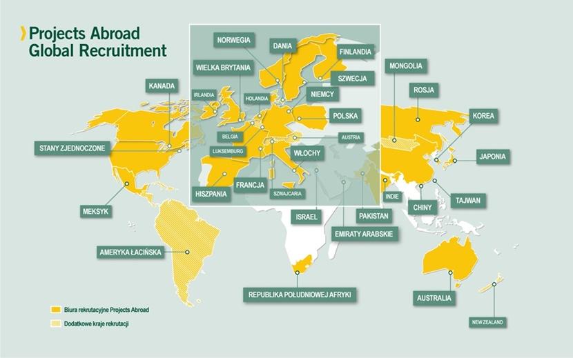Projects Abroad Recruitment Offices around the world. A map of Projects Abroad Recruitment Offices across the globe.